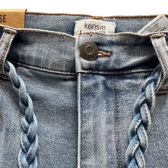 Kensie Jeans Women's Sz 8 29  Savannah High Rise Flare Raw Hem Ankle NWT New - Picture 3 of 14